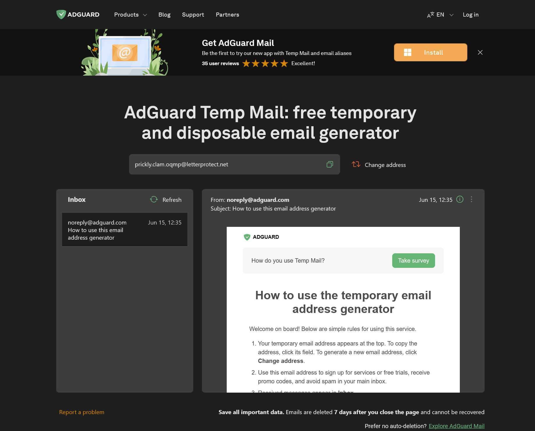 Adguard Temp Mail